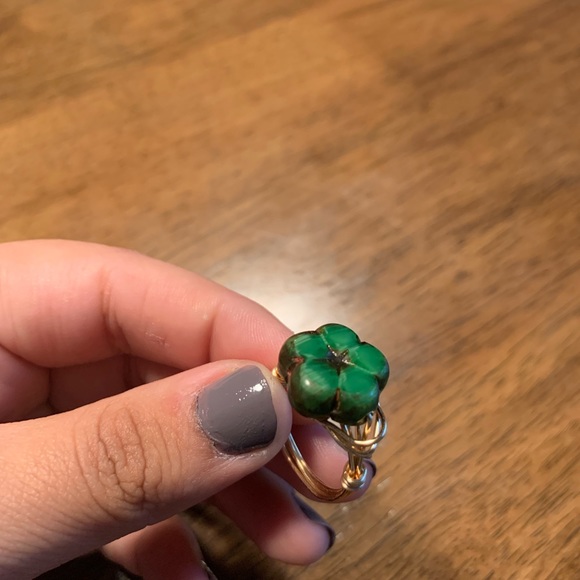 ❗️SOLD❗️ Flower glass bead | gold wire - Picture 4 of 5